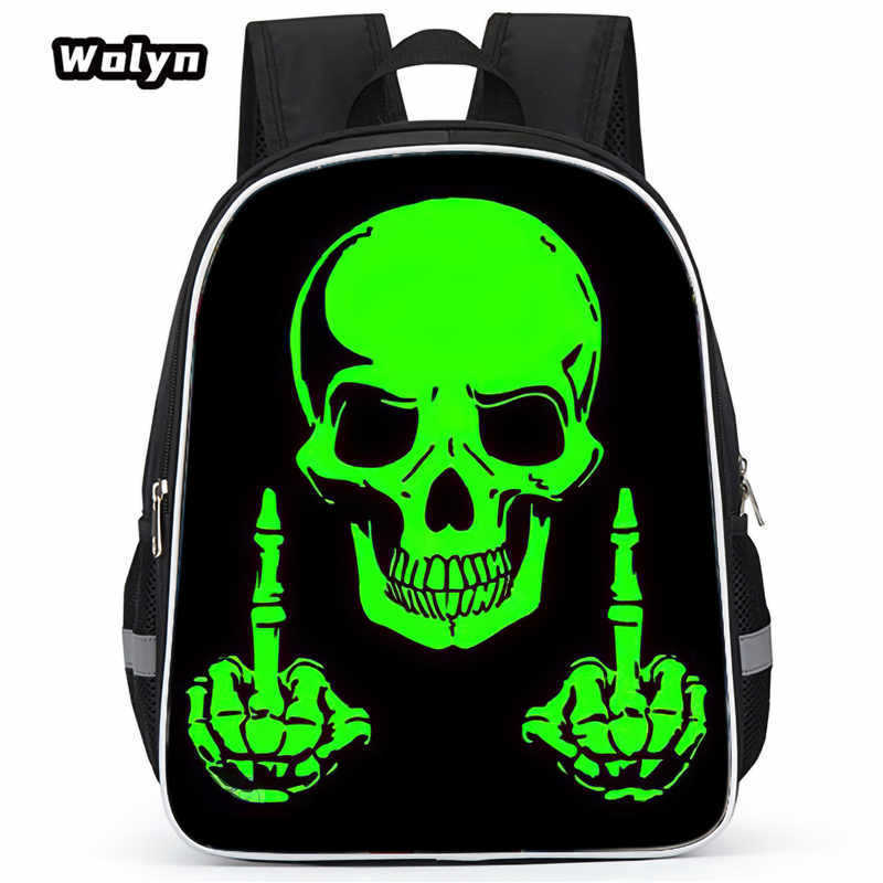 Skull Series Peripheral Animation Printing Backpack Student Bag Support