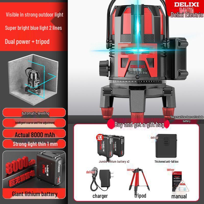 Genuine Delixi High-Precision Green Light Level Tool for Construction