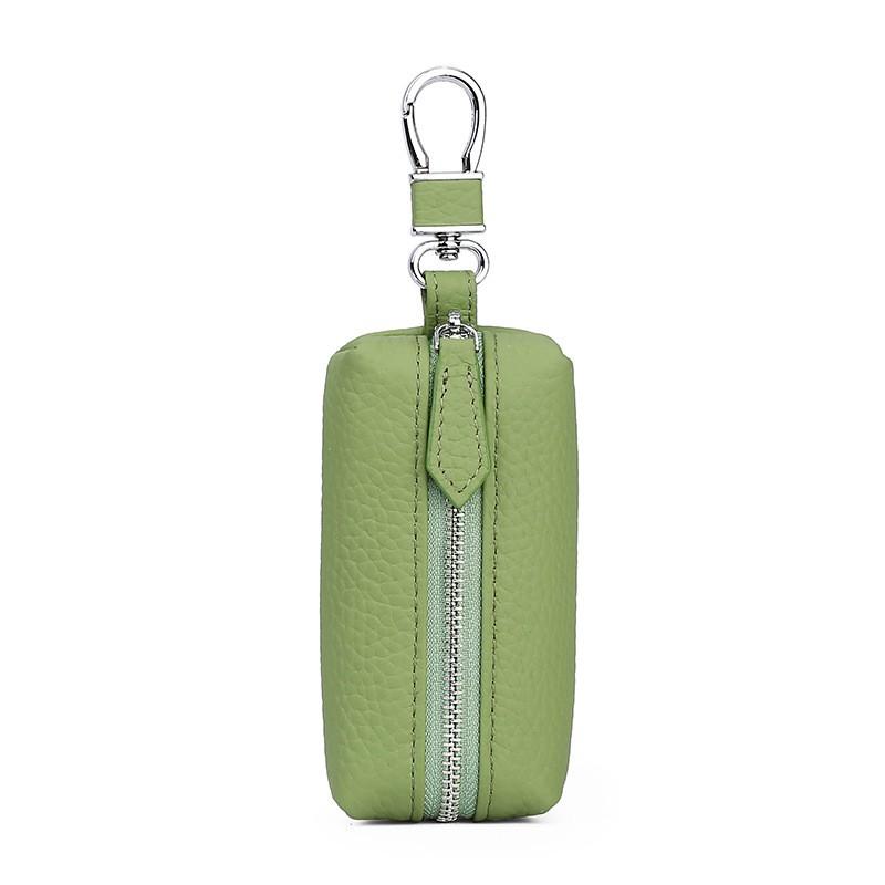 Genuine Leather Key Case With Zipper Pocket Car Keys Stylish Waist Clip Holder In Multiple Colors