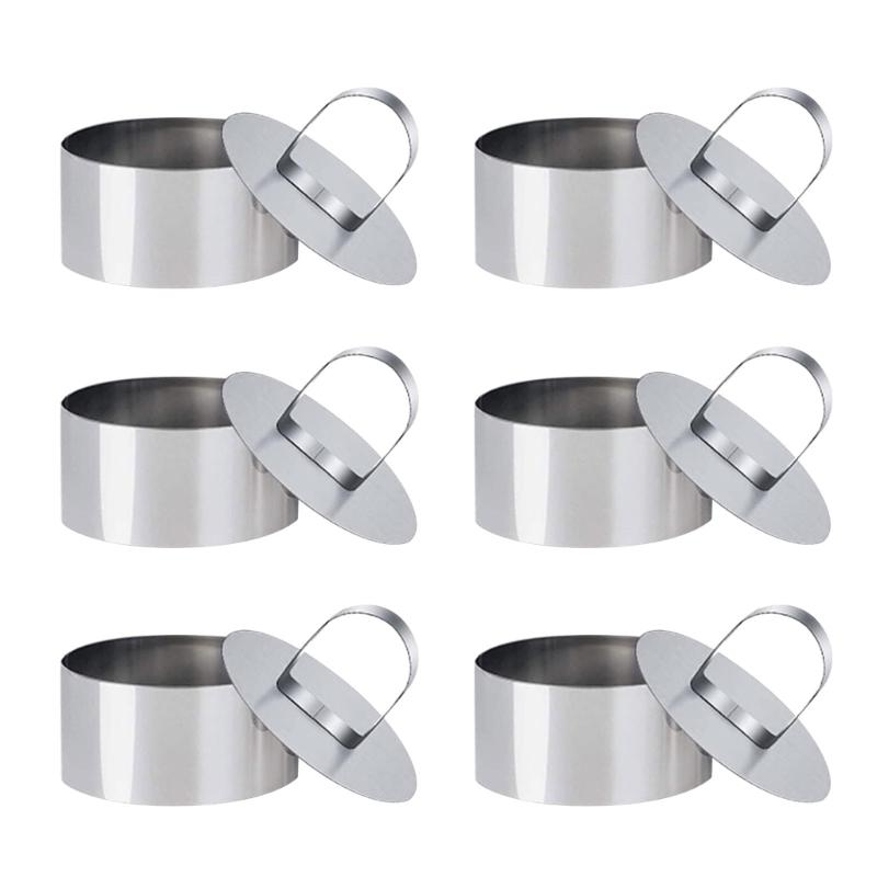 

Set of 6 Pastrys Dessert Rings Stainless Steel Mousse Molds Dessert Rings Cake Rings Suitable for Cakes and Puddings 1