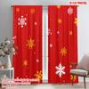 2pcs,2D Plane Printing Curtains Roller Blinds Santa Claus Snowflakes Polyester Woven (without Rod) Holiday Ldeal for Living Room