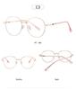 Anti-Blue Light Artistic Oval Metal Frame Prescription Glasses for Students