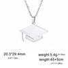 Cazador University Graduation Bachelor Cap Necklaces for Women Men Stainless Steel Anniversary Gift Necklace Jewelry 2026 New