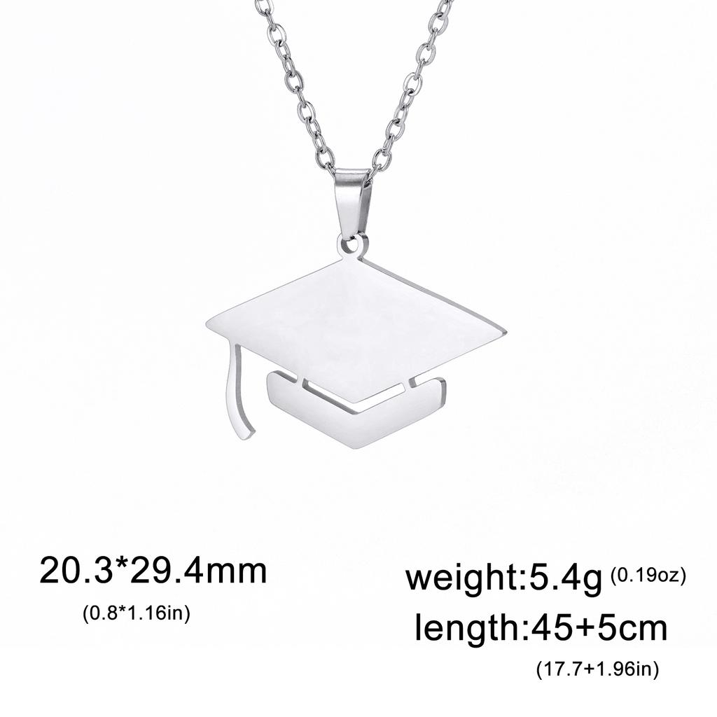 Cazador University Graduation Bachelor Cap Necklaces for Women Men Stainless Steel Anniversary Gift Necklace Jewelry 2026 New