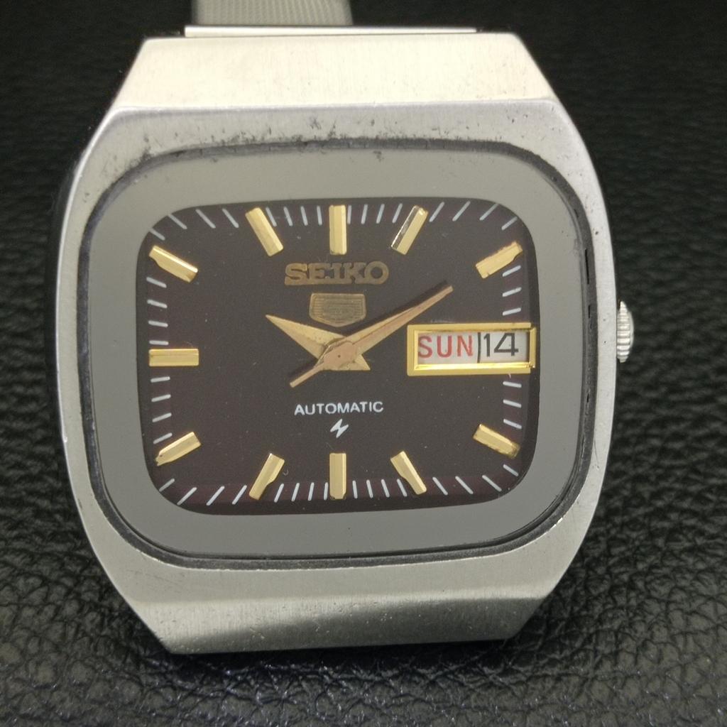 AUTOMATIC VINTAGE SEIKO 5 JAPAN 6309A MENS BROWN COLOR DIAL WATCH a701257-5 R206a-a701257