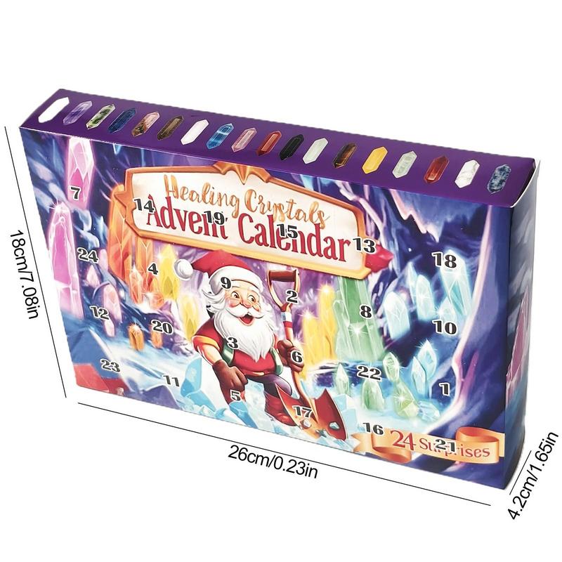 Kristall Adventskalender 2024 24 Tage Countdown Kalender Edelstein Adventskalender für Kristallliebhaber Kristalle Halskette Countdown