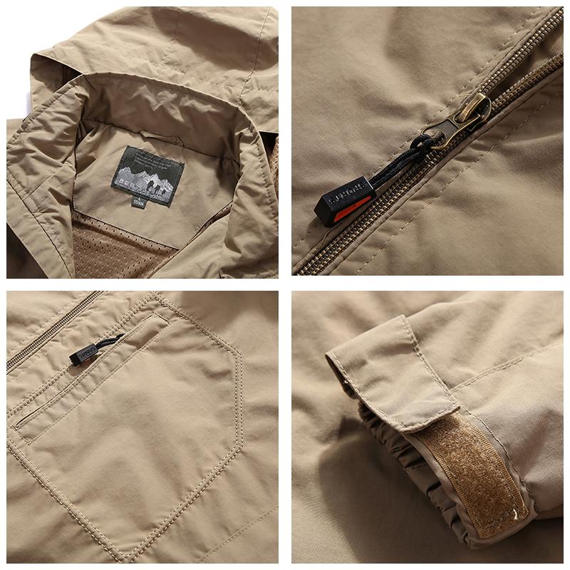 Spring Men Outdoor Waterproof Jacket Plus Size Windbreaker Rain Coat Breathable Fishing Camping Jackets Male Clothing