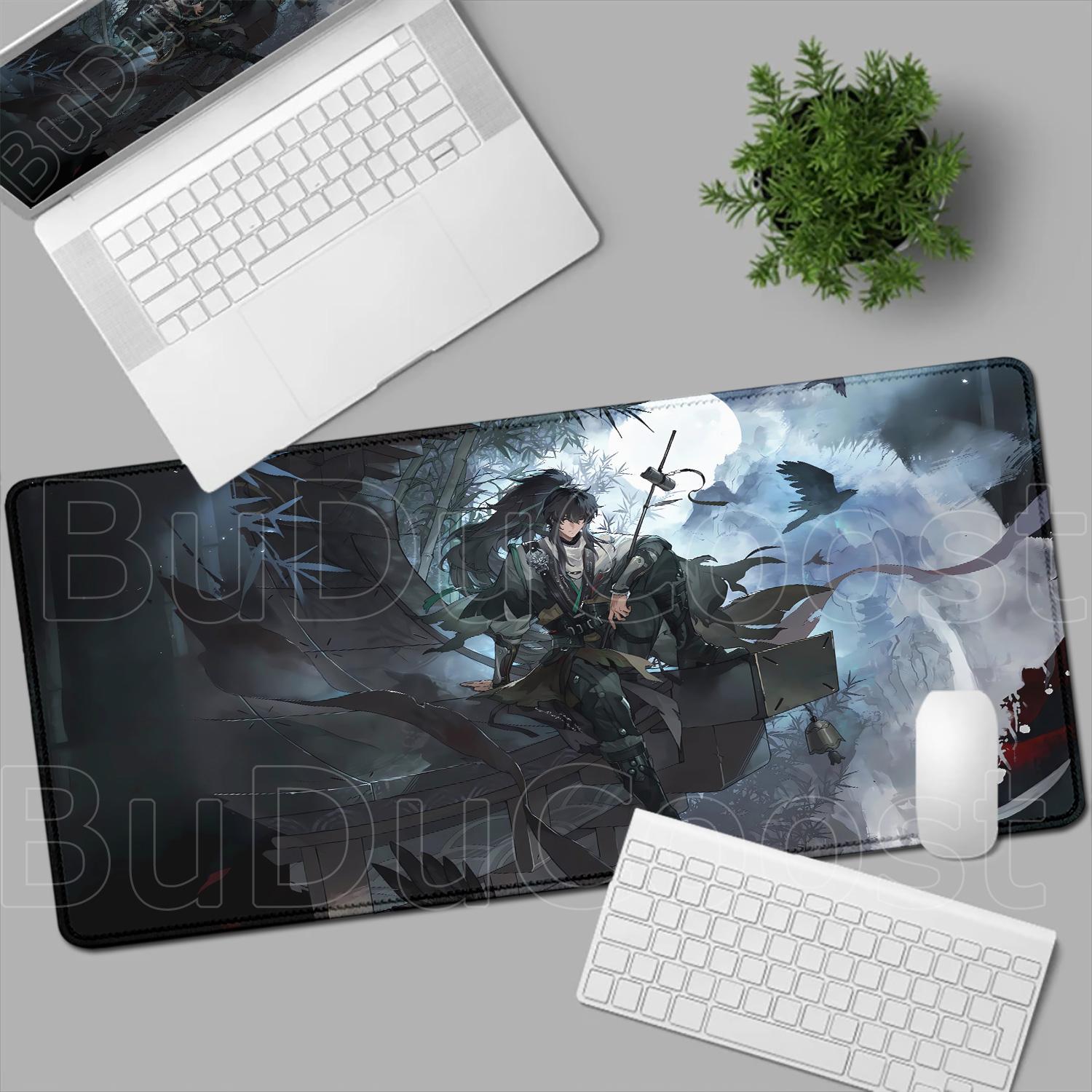 

Hot Wuthering Waves Qiuyuan Mouse Pad XXL Gaming Computer Gamer PC 400x900mm Keyboard Desk Mat Non-Slip Rubber Laptop Mouse Pads 600x300x2mm