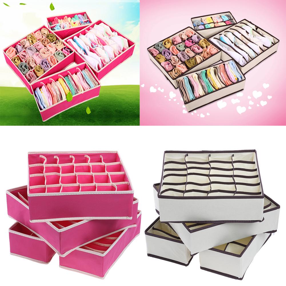 

Ящик для носки белье бюстгальтер связей складной Организатор хранения 4 шт