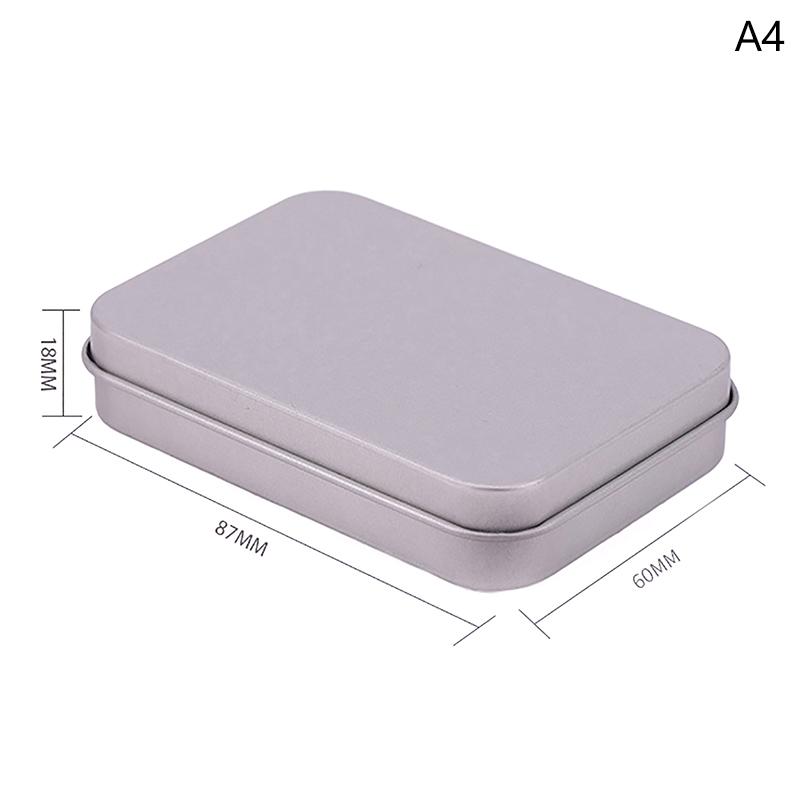 Small Metal Tin Silver Storage Box Case Organizer For Money Coin Candy Key Rectangular Jewelry Cosmetic Organizer
