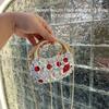 Acrylic Rhinestone Evening Handbag Women Gold Lip Shape Clutch Bag Hard Shell Box Style With Magnet
