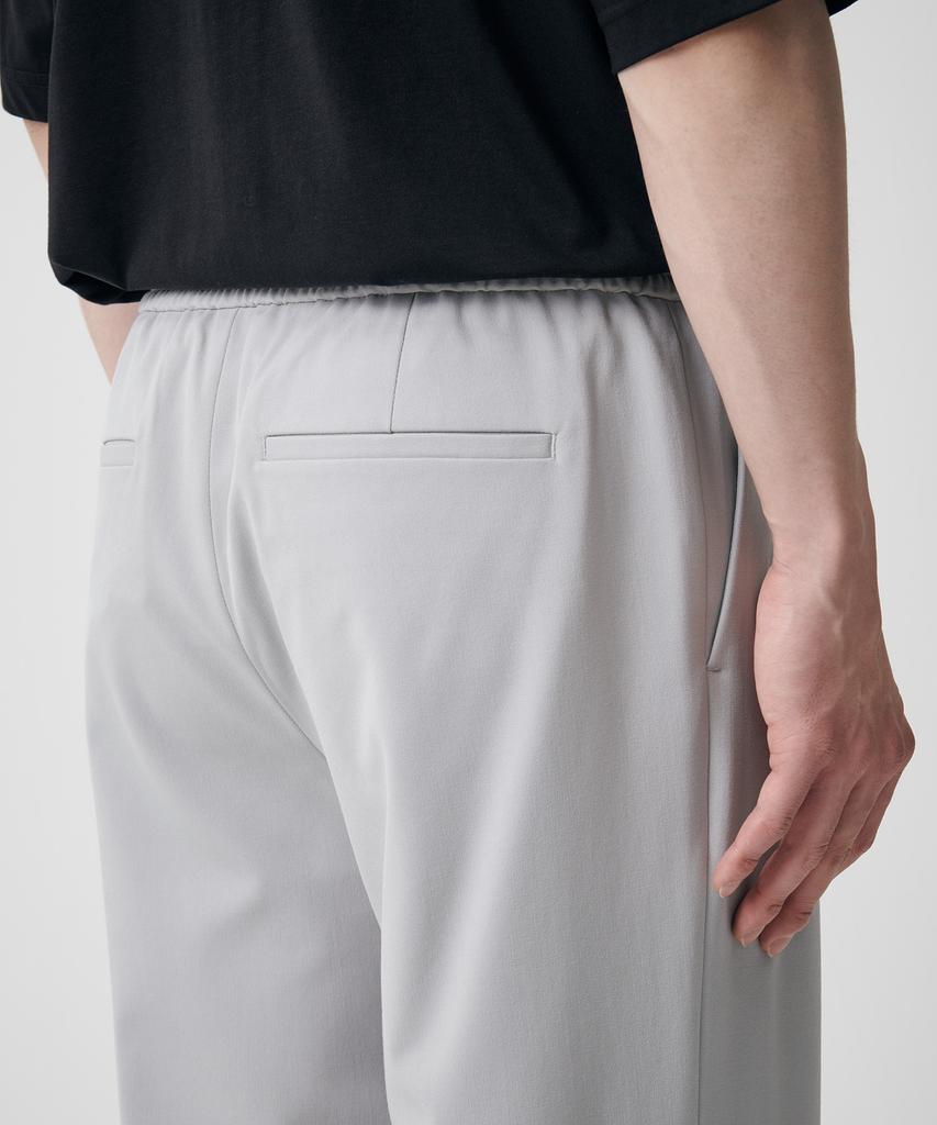 MUSINSA STANDARD Wide Easy Elastic Waist Crop Slacks [Light Gray]