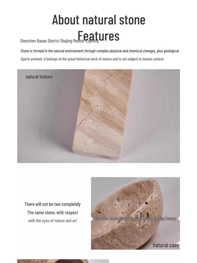 Mid-century Wabi-sabi Travertine Pendant Light for Dining & Bedrooms