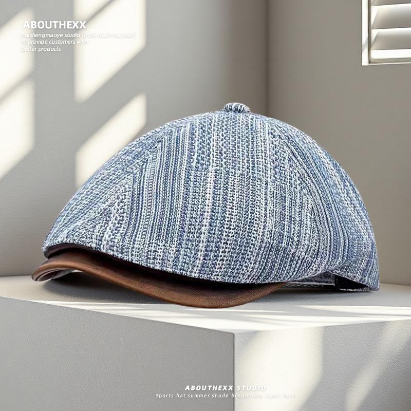 

Vintage Denim Bucket Hat for Women Summer Artistic Casual Versatile Leather Brim Painter s Hat Baseball Cap Newsboy Cap M（56-58cm） сапфіровий