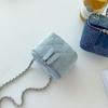 Rhombus box messenger bag women's niche design simple chain denim bag mini fashion shoulder bag women