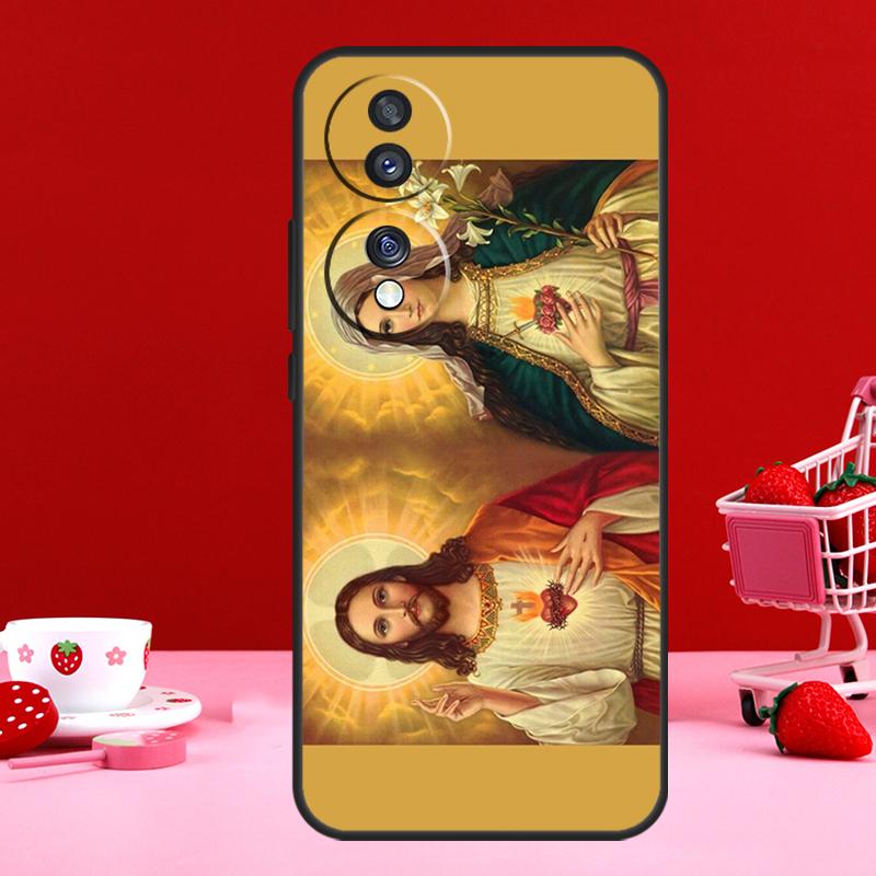 מריה הבתולה וישו לכבוד מארז ל-Honor Magic 6 Pro 5 Lite 50 70 90 עבור Honor X8a X9a X7 X8 X9 X6a X7a X8b X9b כיסוי