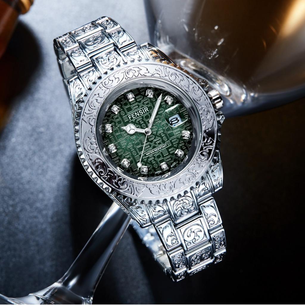 Uhr Herrenmode Retro Luxus Kreativ Stahlband Armbanduhr Analoge Uhren Leuchtzeiger Kalender Herren Quarz Armbanduhr Montre Homme