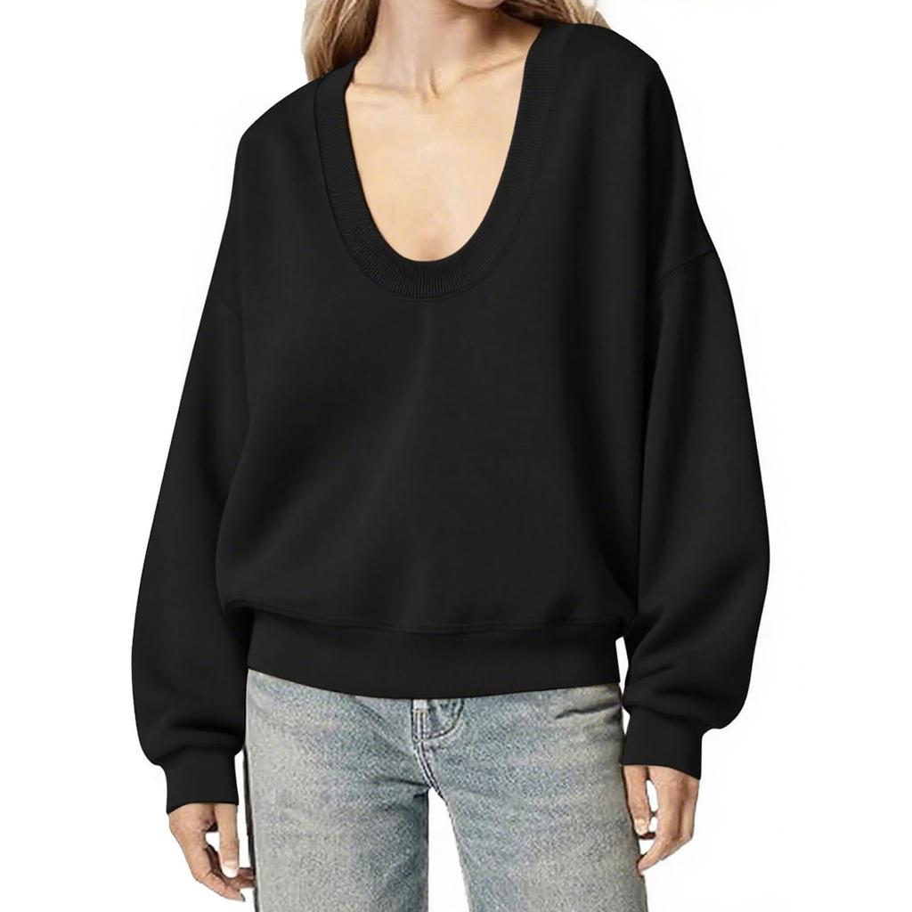 Women's Fashionable Loose Long Sleeved Sports Top Casual Pullover Hoodie