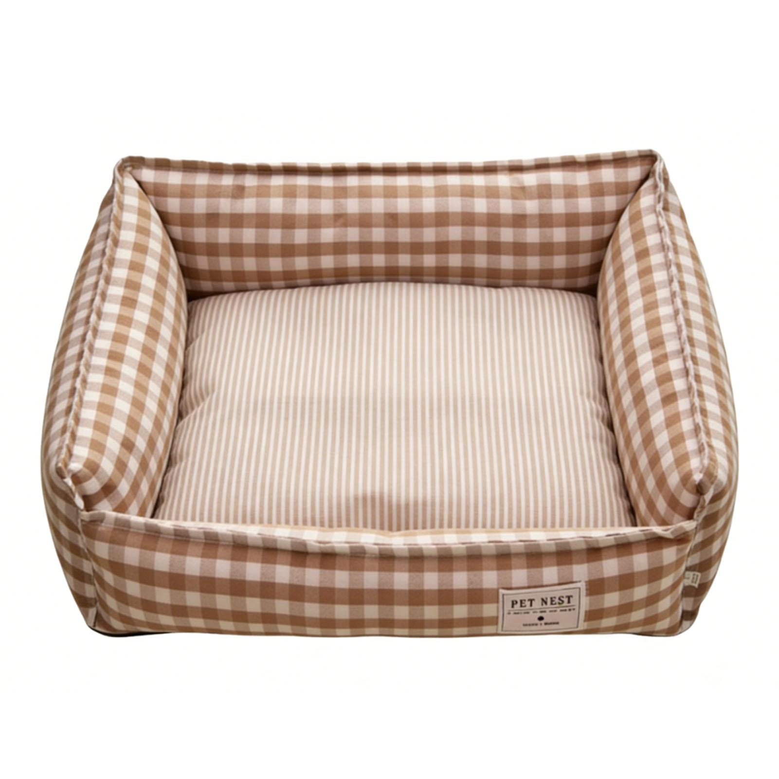 

Dog Bed All Season Universal Rectangle Pet Sofa Bed with Removable Washable Cover for Small and Medium Sized Pets Khaki 75x60cm / 29.53x23.62in (for Pets Under 30lbs) хаки
