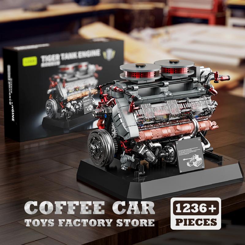 Wucifang Bags Men's 1236Pcs Tank Engine Moc Bricks Ww2 Armored Cars Model Creative Building Blocks Toys For Adult Gifts