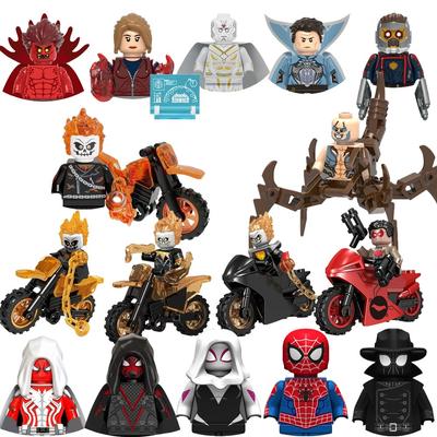 Marvel Spider-Man Ghost Rider klassische Figur Bausteine Ziegelspielzeug Mini-Modell Puppe Kinder Feiertag Geburtstagsgeschenk