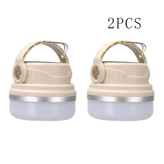 Solar LED Camping Lantern USB Rechargeable Waterproof lamp Portable Emergency Power Bank For Outdoor Tent Hunting Fishing Light