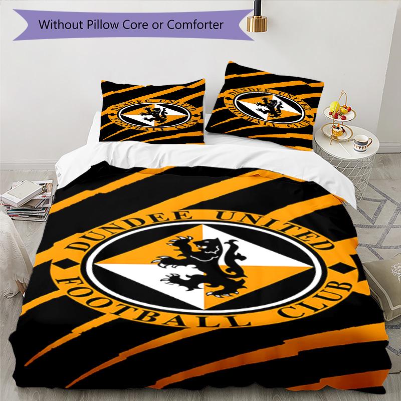 Dundee United Crest Printed Pattern Duvet Cover Set – Includes 1 Duvet Cover and 2 Matching Pillowcases Bedroom Decor Christmas Gifts