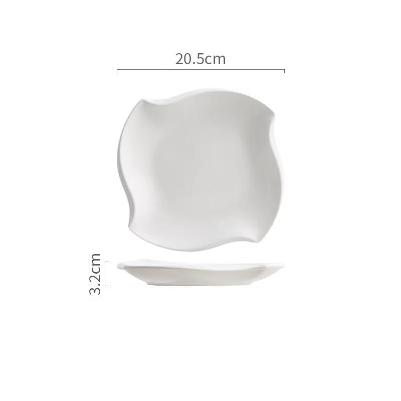 

Creative Household Irregular Ceramic Plate New 8 Inch White Simple Restaurant Dishes High Aesthetic Exquisite Dinner Tableware 8 inches білий