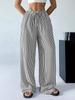 2026 Women's High-Waisted Cross-Color Striped Wide-Leg Pants - New Spring/Autumn Casual Slimming Fit