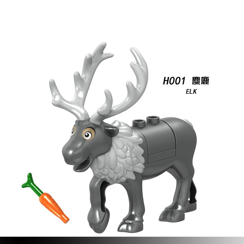 Mittelalterliche Militärburg Ritter Bausteine Reitpferd Wolf Bär Elefant Tier Weste Waffe Fahne Sattel Spielzeug Ziegelstein Geschenk A06