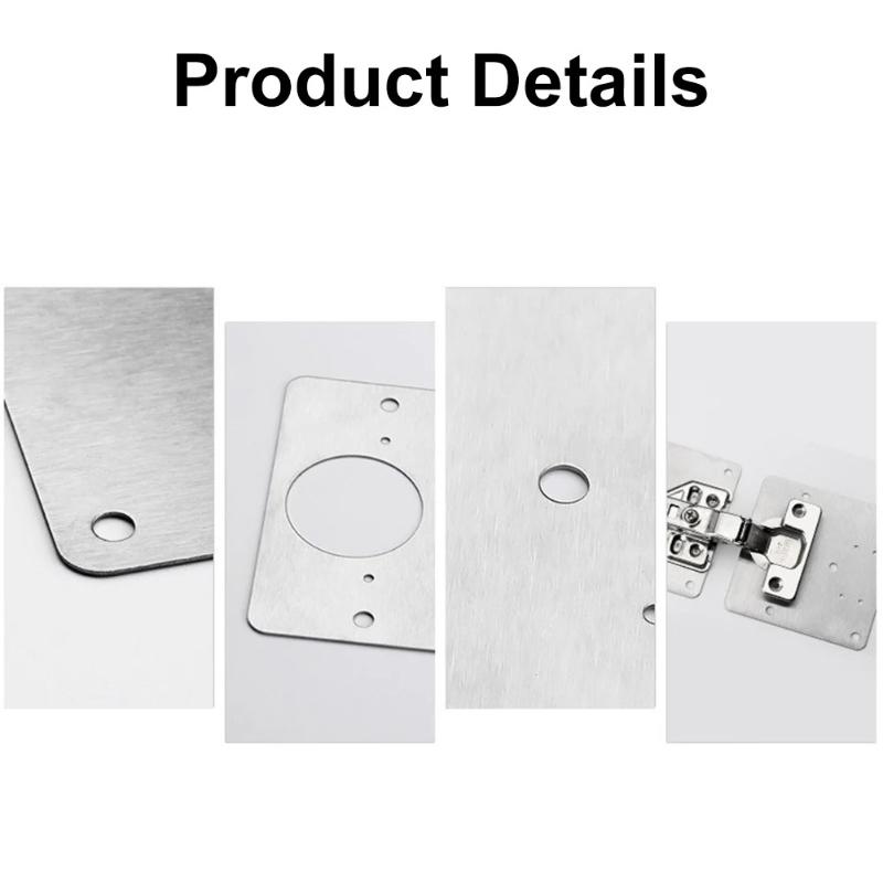 Stainless Steel Hinge Fixing Plate with Mounting Screw Fix The Hinge Side Plate Repair Piece for Furniture Kitchen Cabinet Door