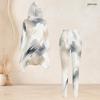 Women Plus Size Printed Hooded Long Sleeve High Low Top And Fitted Pants Two Piece Set