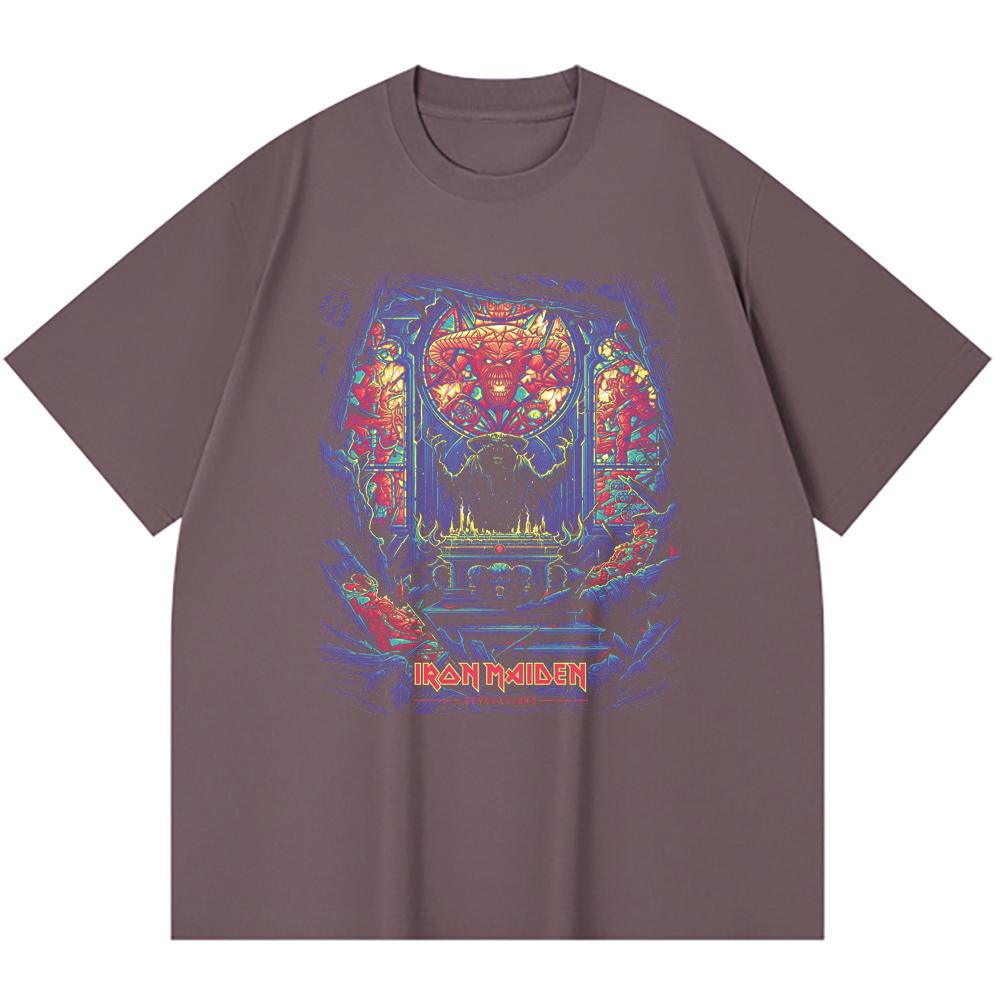230 g/m² 100% Bavlna T-shirt Heavy Metal Rocková Kapela Tisk Populární Hudby Unisex Těžký Bavlněný T-shirt