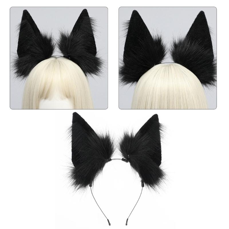 Anime Headband for Party Japanese Dog Ear Hairhoop Girl Halloween Dress Up Hairband  Costume Masquerade Headwear
