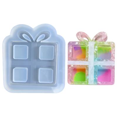 Present Box Silicone Mold Quicksand Epoxy Casting Molds Resin Shaker Mold DIY Pendant Keychain Jewelry Making Mold