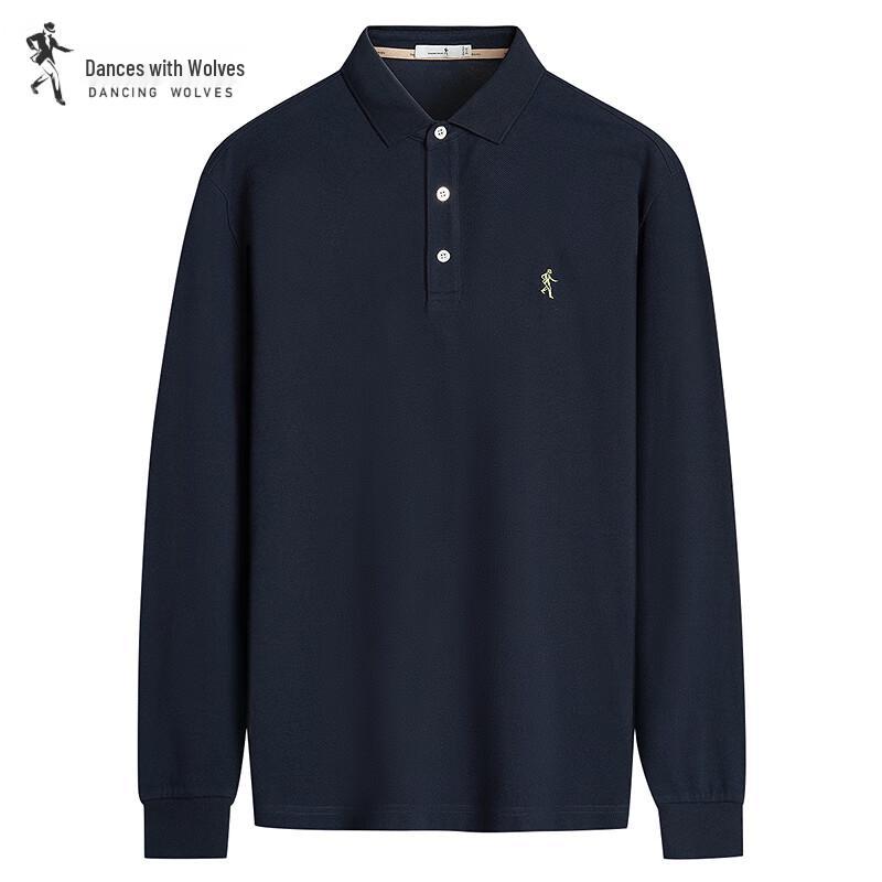 Мужская антибактериальная хлопковая рубашка-поло с длинным рукавом 7A