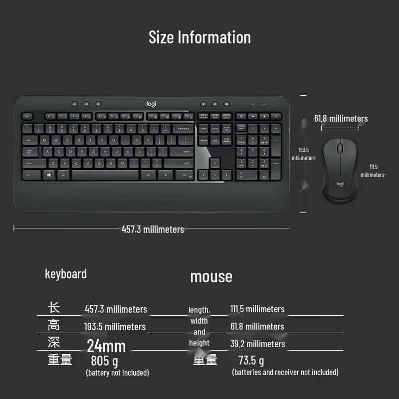 Logitech MK540 Advanced Kabellose Tastatur- und Maus-Kombination