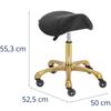 Cosmetic Saddle Stool On Wheels Up To 150 Kg YORK Black and Gold