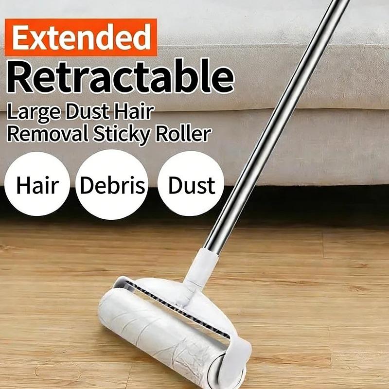 93cm Extendable Lint Roller with Adjustable Handle Powerful Pet Hair Remover Adhesive Sticky Cleaning Tool for Furniture Floors Carpets