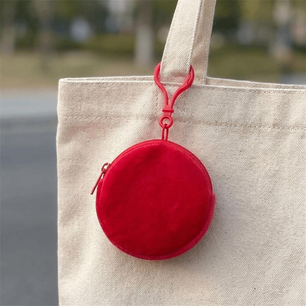 Round Shape ID Card Bag Solid Color Keychain Wallet Fashion Coin Purse  Gift