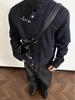 Men's Vintage Patchwork Buckle Jacket - Retro Distressed Long Sleeve Casual Outerwear for Spring/Autumn.