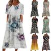 Women's Casual Dresses Printed Dresses Summer Dresses Printed Pleated Round Neck Midi Dresses Basic Classic Outdoor Daily Short Sleeve Loose Dresses