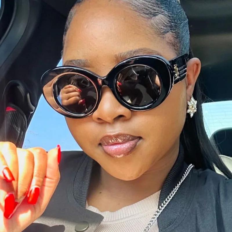 Large Frame Sunglasses Circular Trendy  Modern Retro Sunglasses Wearable Decorations for Stage Performances