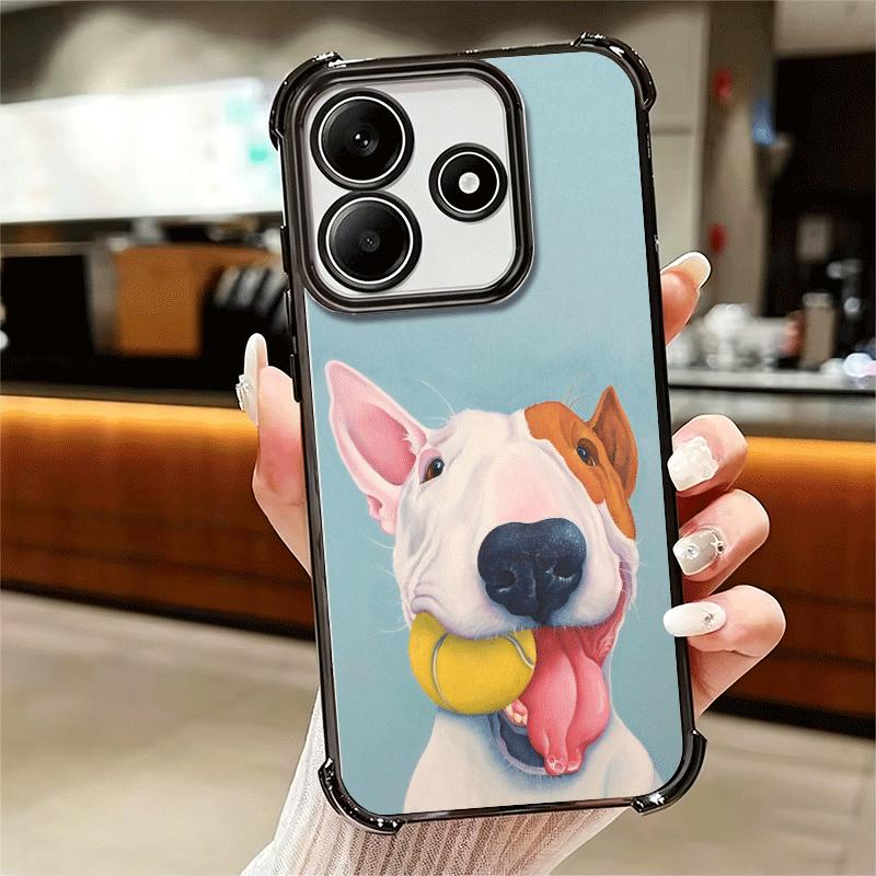 Perro Bull Terrier Lindos Cachorros Funda de Teléfono con Chapado Para Xiaomi Redmi Note 14 15 Pro Plus 13 12 11 11S 11T 10 9S 9 5G Anti-Caída Aira