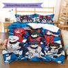 BLUE LOCK Pattern Bedding,Quilt Set Quilt Cover Pillowcase Home Birthday Gift (1 * Duvet Cover + 2 * Pillowcase, Without Core)