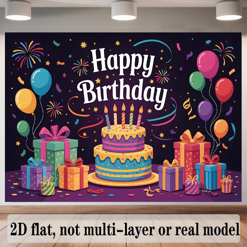 Party Backdrop Flat Celebration Photo Booth Birthday Party Decor