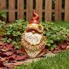Waterproof Gnome Ornament Happy Thanksgiving Figurine, Sunflower Maple Leaf Statue, Cartoon Statue Dwarf Sculpture for Harvest Autumn Table