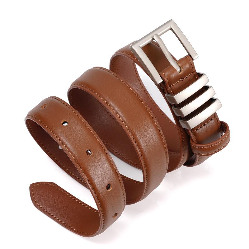 New Belt for Women Retro Fashion Decorative Jeans Skirt Versatile Personality Fog Silver Pin Buckle for Women Belt