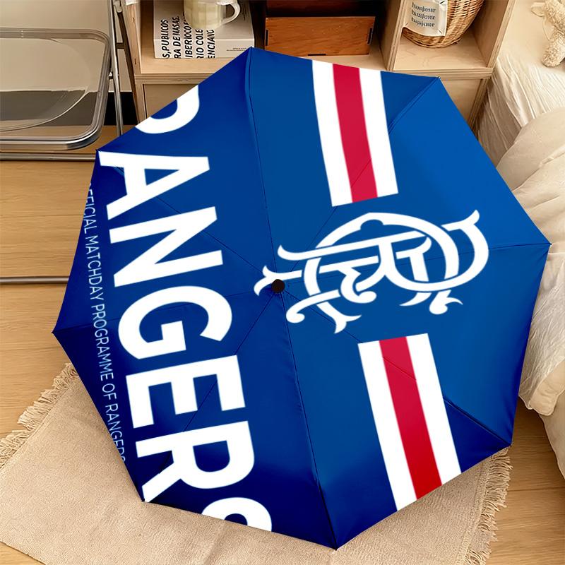 1PC Rangers Fc Crest Automatic Umbrella - Suitable Travel Outdoor Portable Umbrella Birthday Gift Daily Essentials