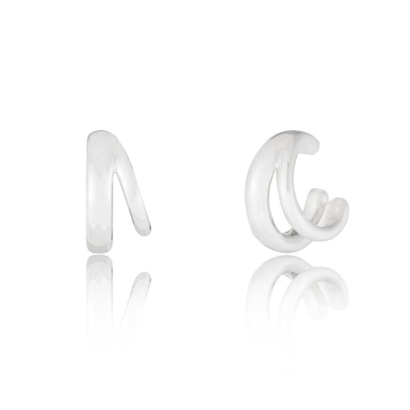 LUNNE Silver Bold Double Ring Ear Cuff #LSE24